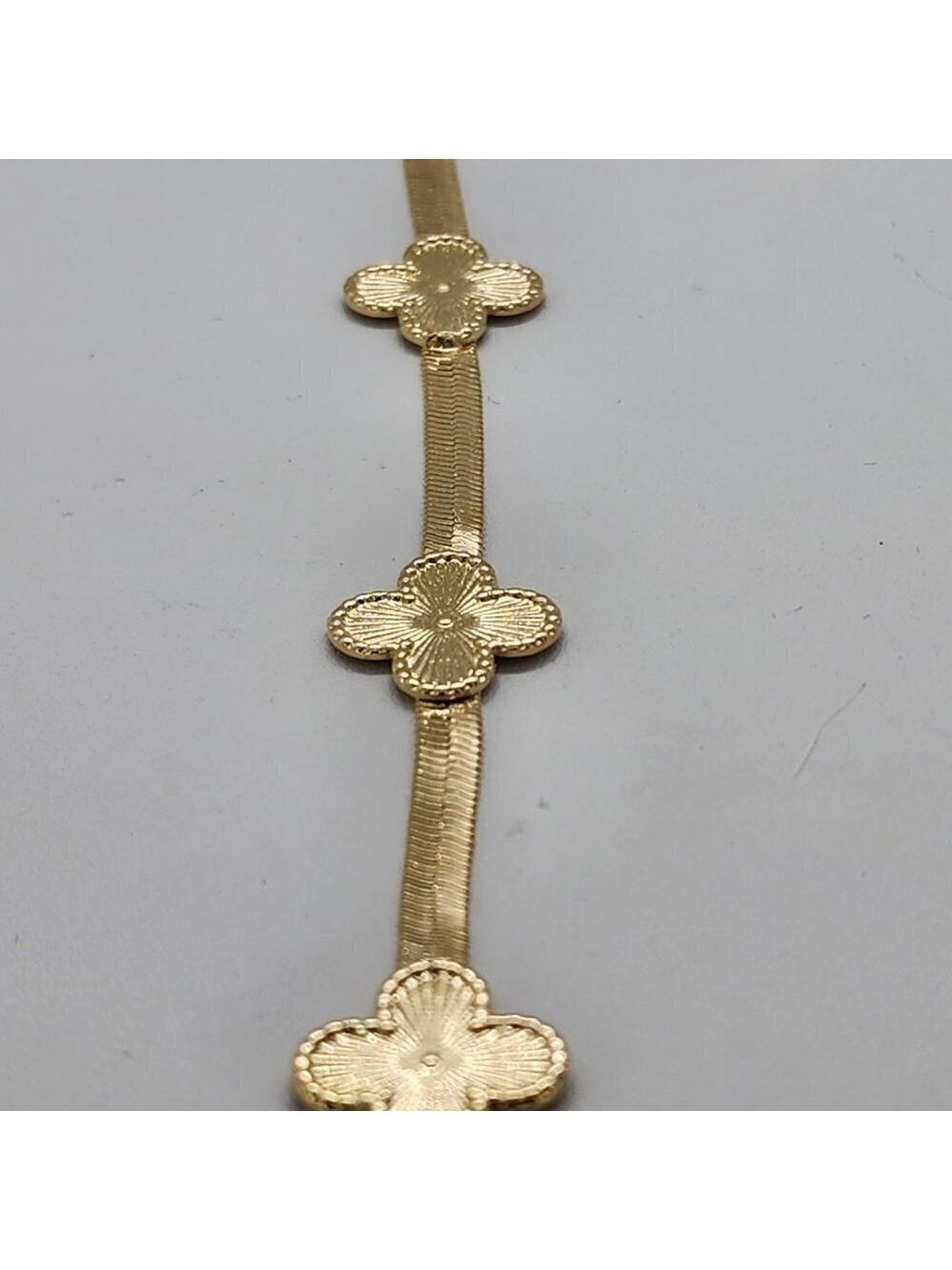 Brand New Brazilian 18k Gold Filled 3 Clover Bracelet - Picture 4 of 6